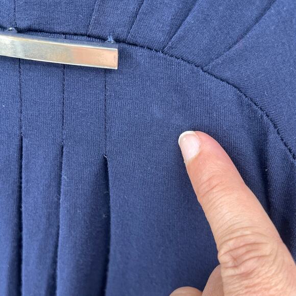 Vtg 90s Chico's Babydoll Maxi Dress Sz 16 Chicos 3 Asymmetrical Coastal Minimal - Picture 9 of 13